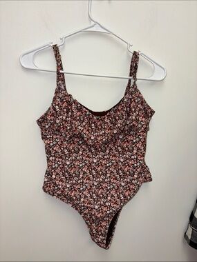 refuge Brown Floral One-Piece Swimsuit